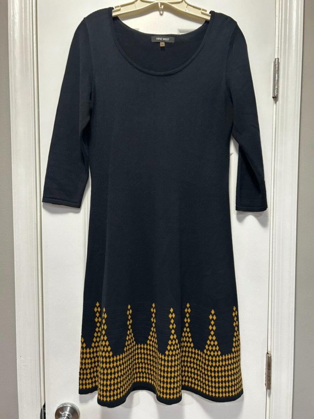 Scoop neck sweater dress